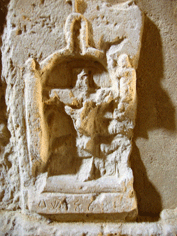 Incisione di carcerato raffigurante il crocifisso