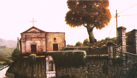 Chiesa della Grazia Lontana in un dipinto di Pasquale Farruggia.