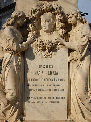 Epitaffio di Maria Licata al cimitero di Piana Traversa