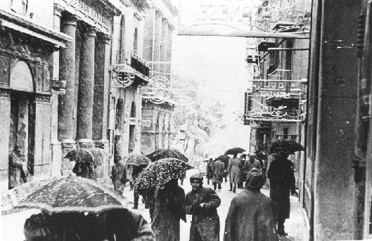 Via Atenea, Agrigento, durante la nevicata del "56